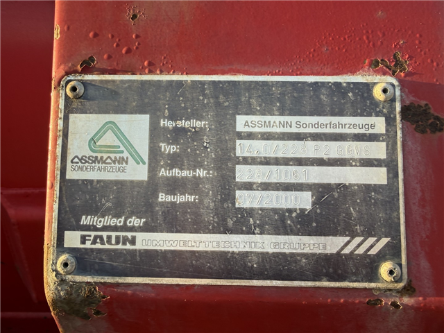 Scania 114G 380 8x2*6 Assmann 14 m3 Slamsuger