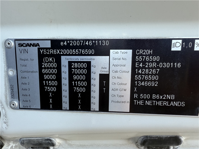 Scania R500 6x2 NGS CR20H 25 m3 Silo Euro 6