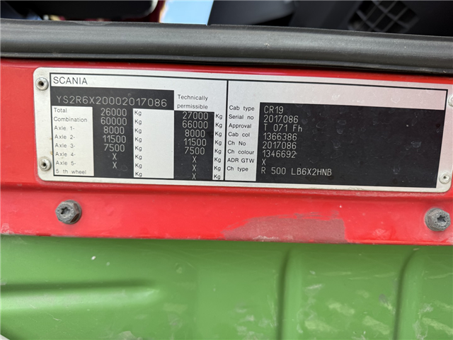 Scania R500 6x2 Hejs CR19 Highline Euro 3