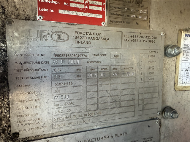 Diverse Eurotank 3 akslet ET-26-4 ADR 25.500 L 4 rum