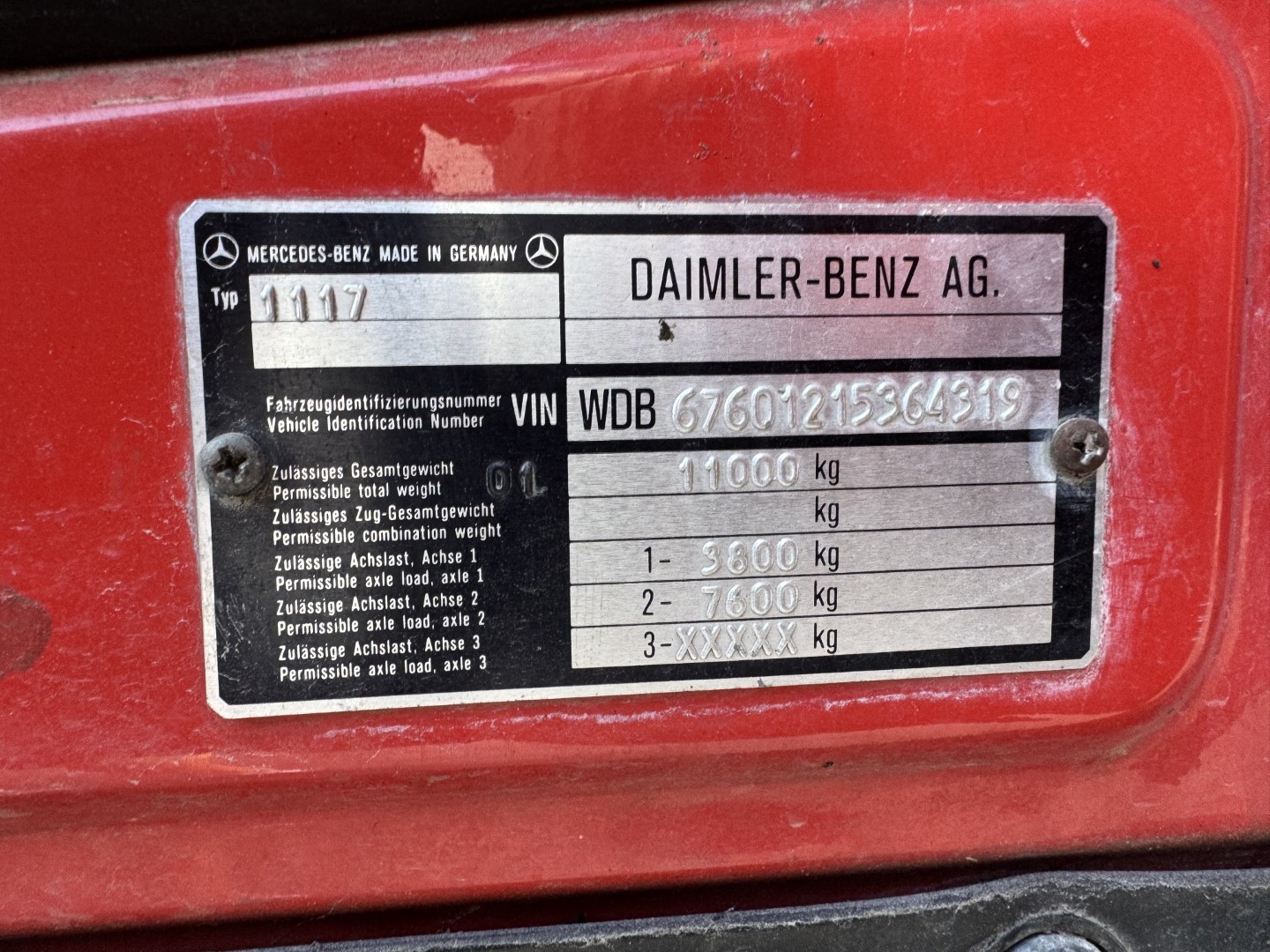 Mercedes 1117 4x2 Autosprøjte / Brandbil