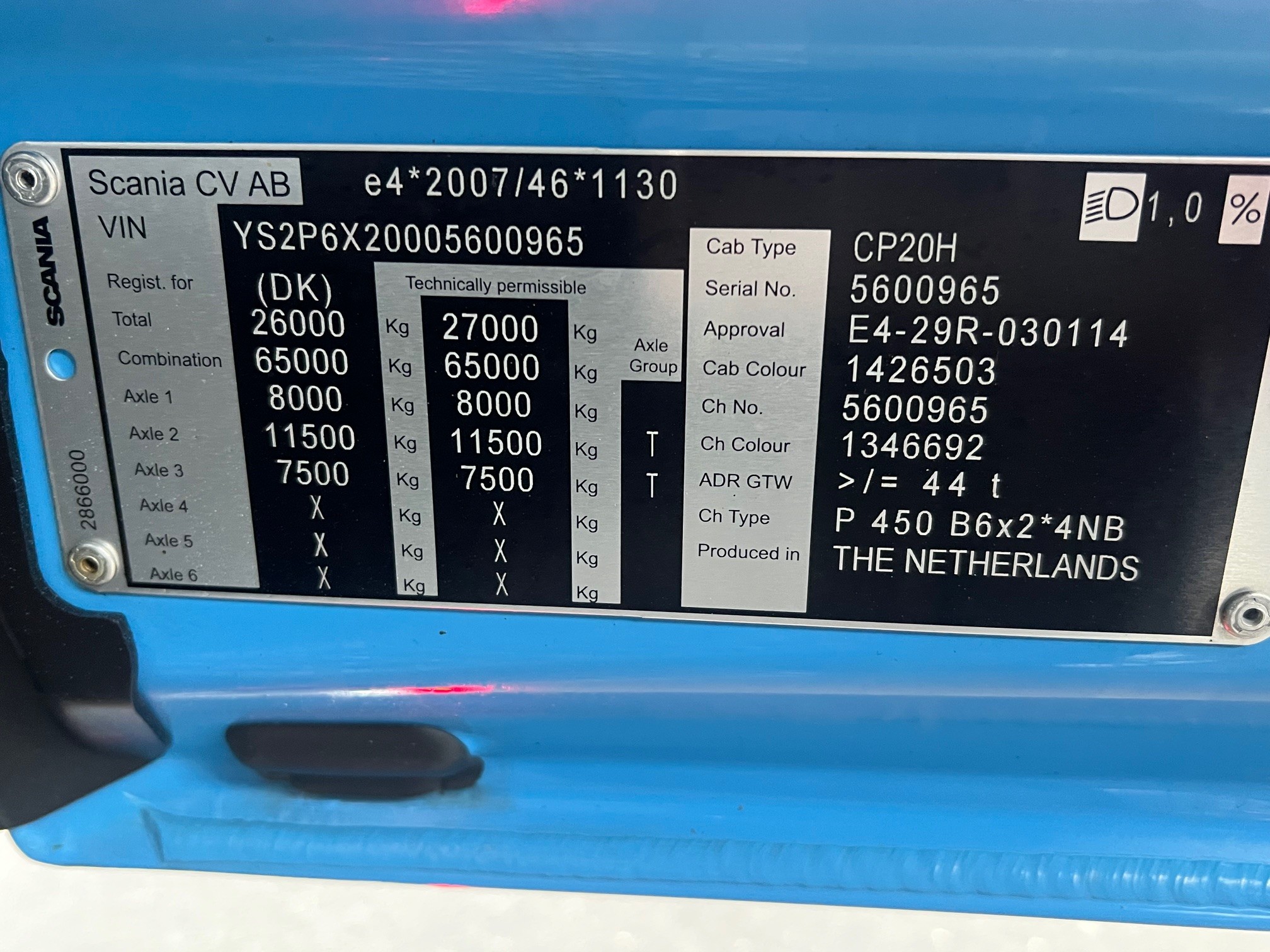 Scania P450 6X2*4 Skydepressning, sovekabine