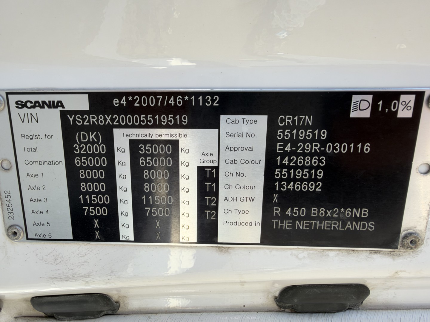 Scania R450 NGS 8x2*6 Fassi F245A 5 udskud wirehejs