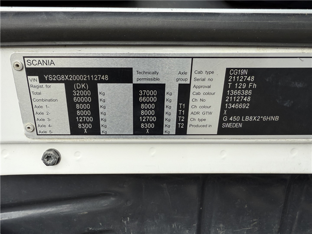Scania G450 8x2*6 ADR Chassis Euro 6
